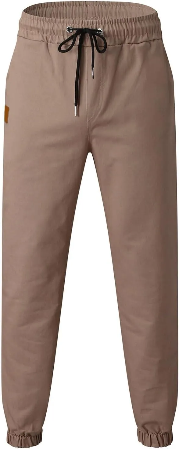 Men's Cargo Pants Plus Size Pocket Lace Up Elastic Waist Pants Trousers Overall Cute Plush