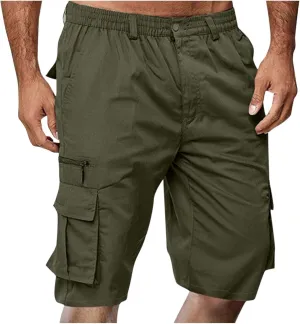 Mens Cargo Shorts Drawstring Elastic Waist Pants Stretch Lightweight Work Shorts 2025 Casual Summer Hiking Pants