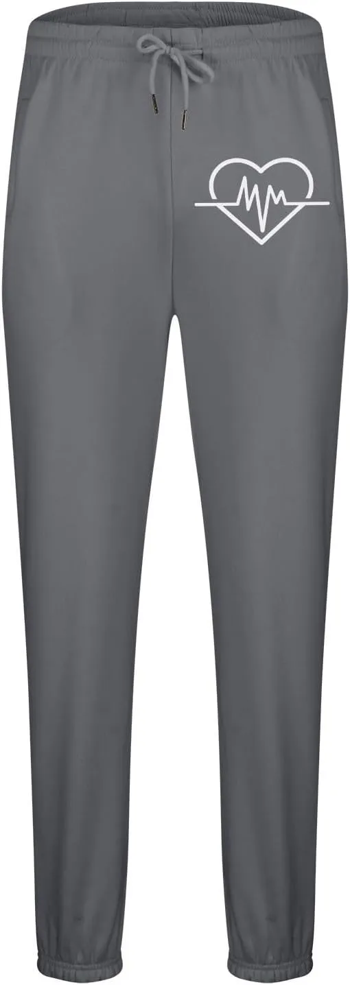 Men's Casual Pants Drawstring Elastic Waist Sweatpants Tapered Trousers Baggy Fleece Bottoms Athletic Pant with Pockets