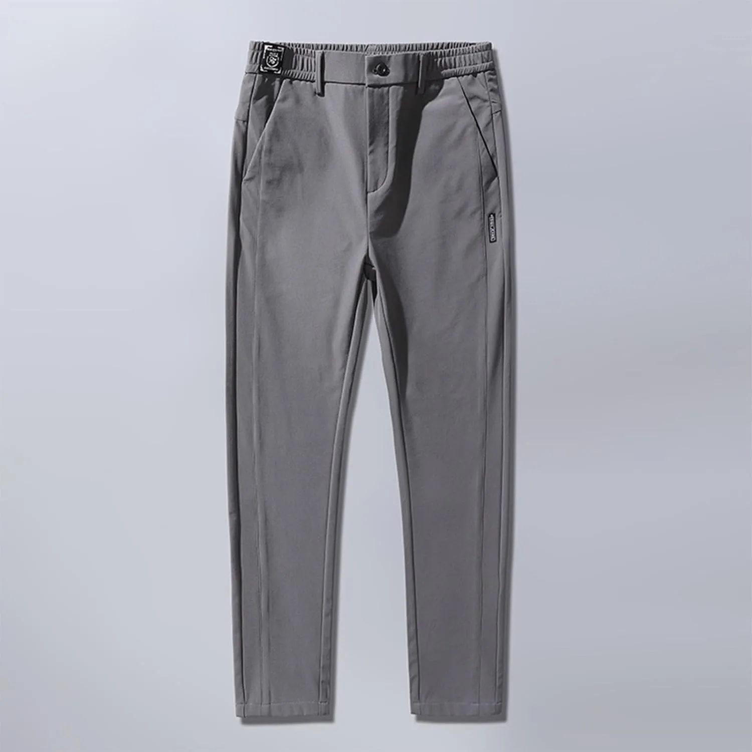 Mens Casual Pants Elastic Waist Trousers Straight Fit Pant Solid Color Sweatpants Regular Fit Tracksuit Jogging Bottoms