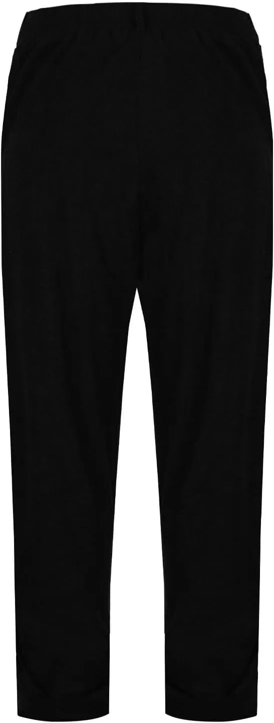 Mens Corduroy Casual Pants Elastic Waist Tapered Trousers Drawstring Sweatpants Baggy Tracksuit Bottoms Lightweight