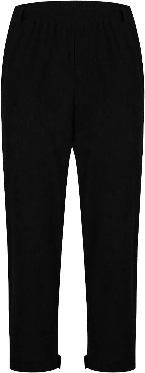 Mens Corduroy Casual Pants Elastic Waist Tapered Trousers Drawstring Sweatpants Baggy Tracksuit Bottoms Lightweight
