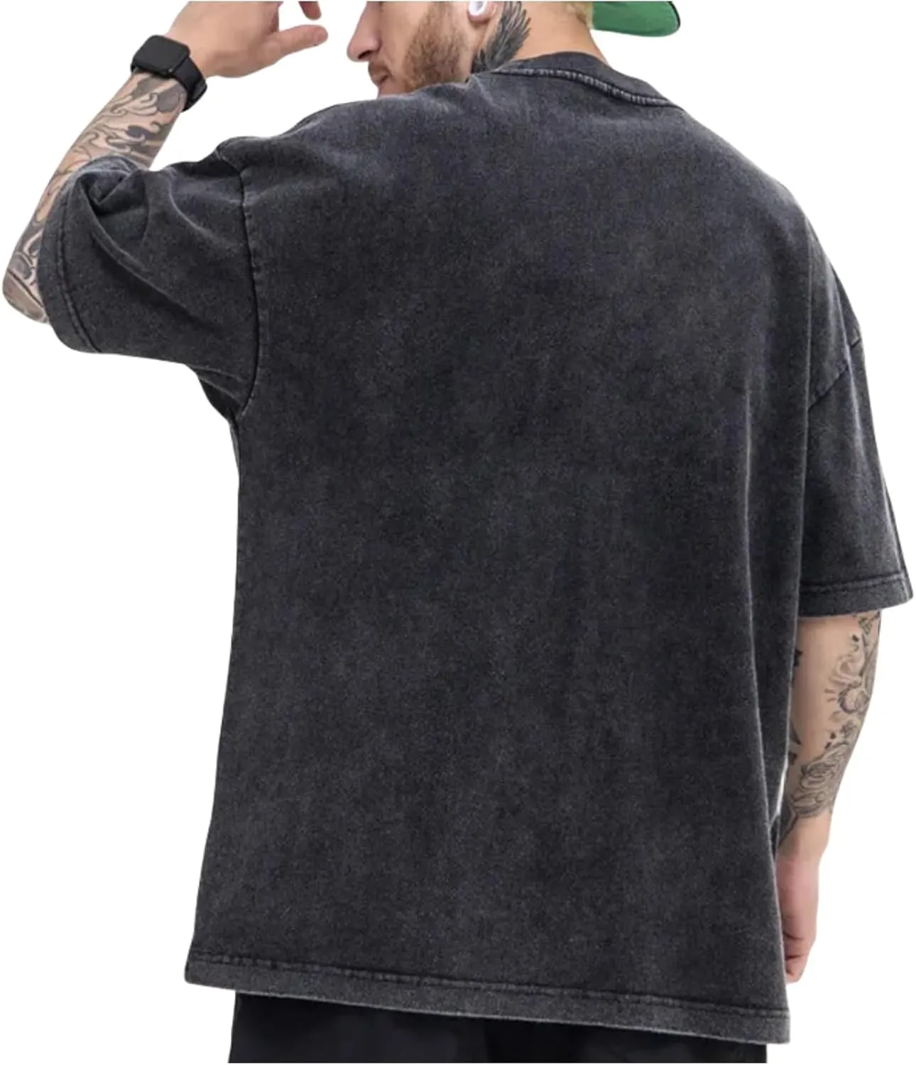 Men's Cotton T-Shirts Y2k Vintage Oversized Tees Unisex Solid Basic Baggy Shirts Streetwear Tee Tops