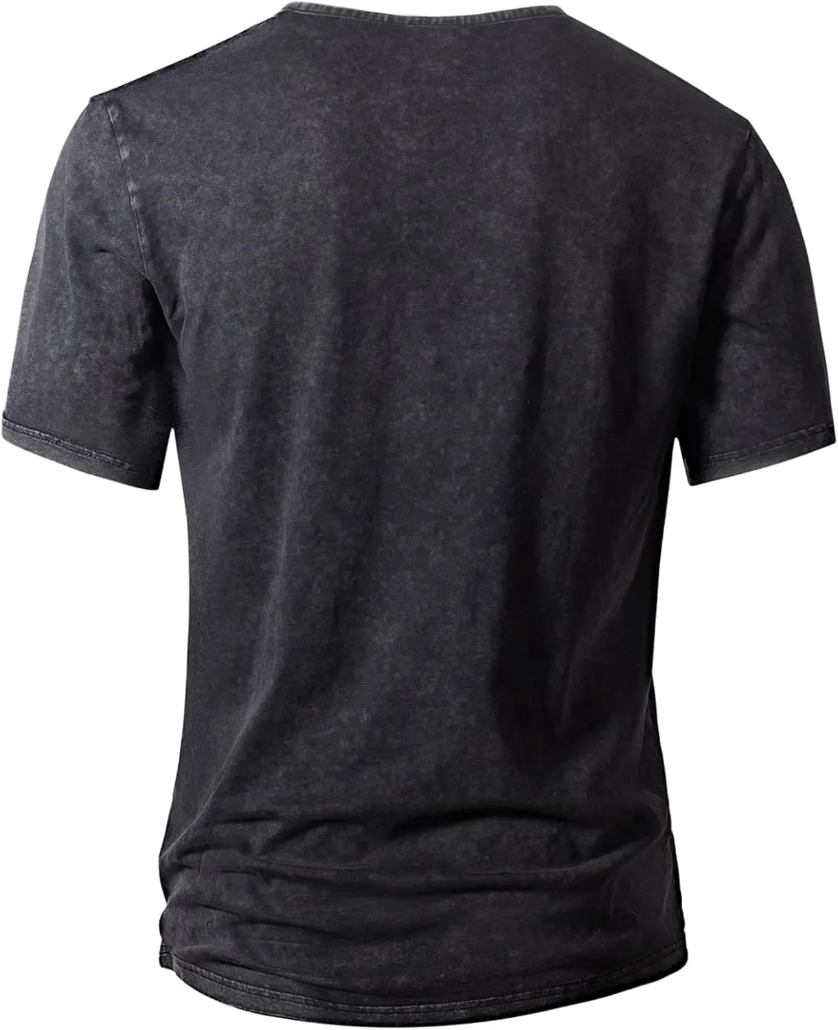 Mens Distressed Henley Shirts Retro Short Sleeve Tee Shirts Casual Button Down Washed T-Shirts for Men