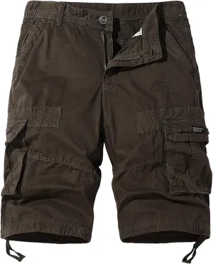 Men's Elastic Fleece Cargo Pants with Multi-Pockets Cargo Men's Cargo Pants with Elastic Waistband and Drawstring
