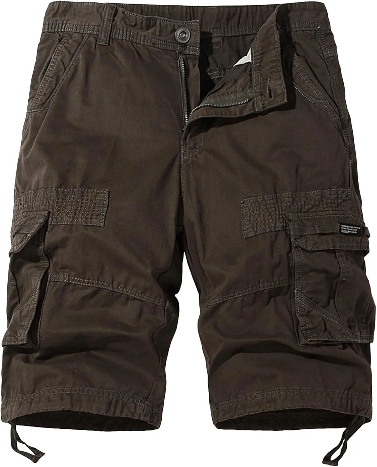 Men's Elastic Fleece Cargo Pants with Multi-Pockets Cargo Men's Cargo Pants with Elastic Waistband and Drawstring