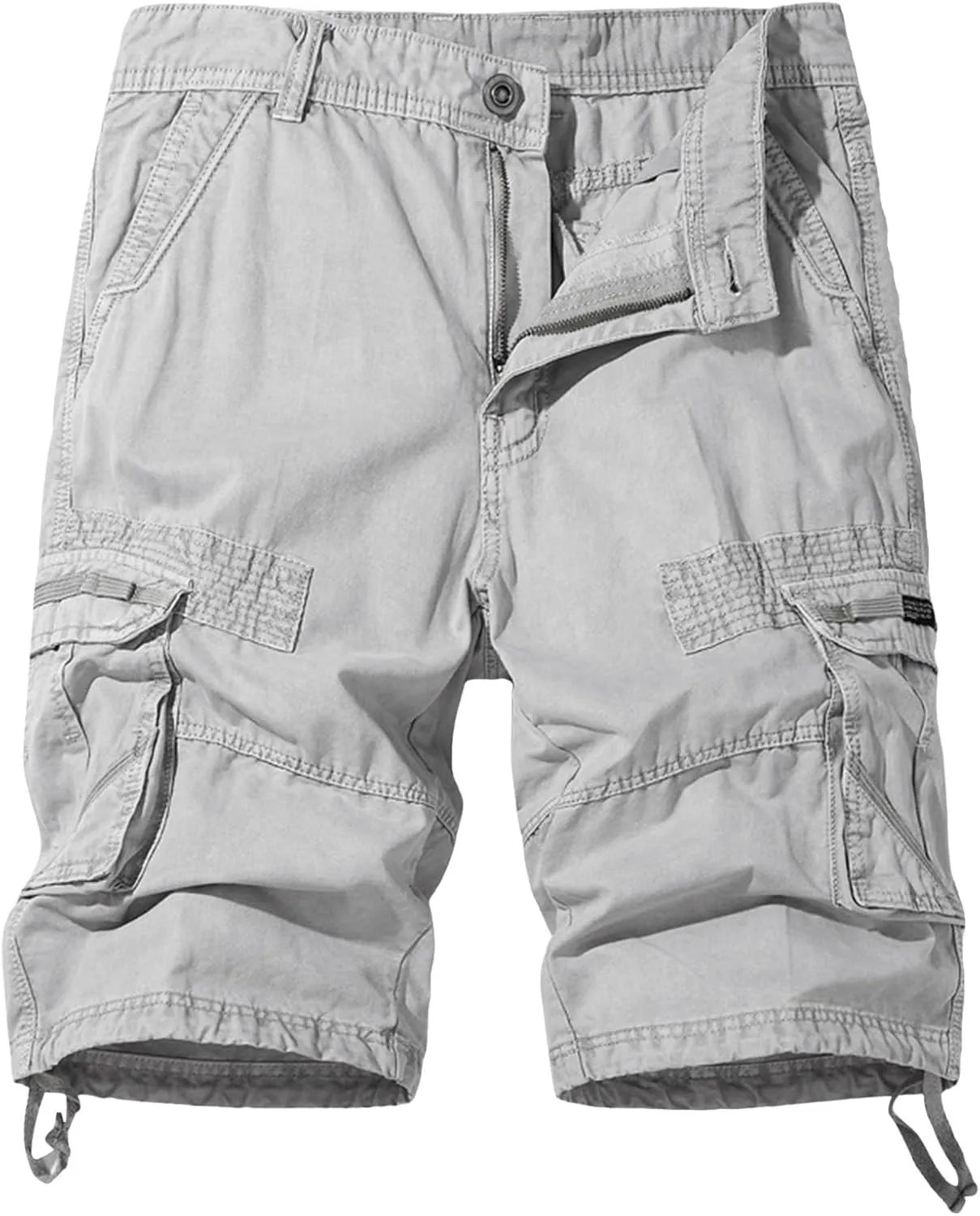 Men's Elastic Fleece Cargo Pants with Multi-Pockets Cargo Men's Cargo Pants with Elastic Waistband and Drawstring