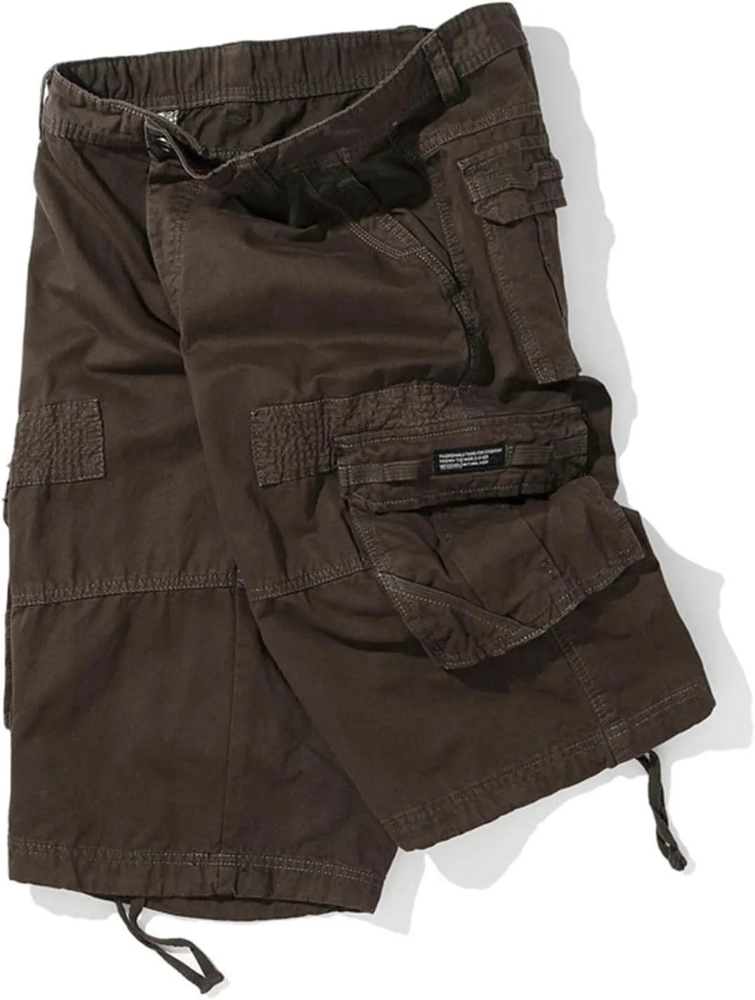Men's Elastic Fleece Cargo Pants with Multi-Pockets Cargo Men's Cargo Pants with Elastic Waistband and Drawstring