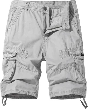 Men's Elastic Fleece Cargo Pants with Multi-Pockets Cargo Men's Cargo Pants with Elastic Waistband and Drawstring