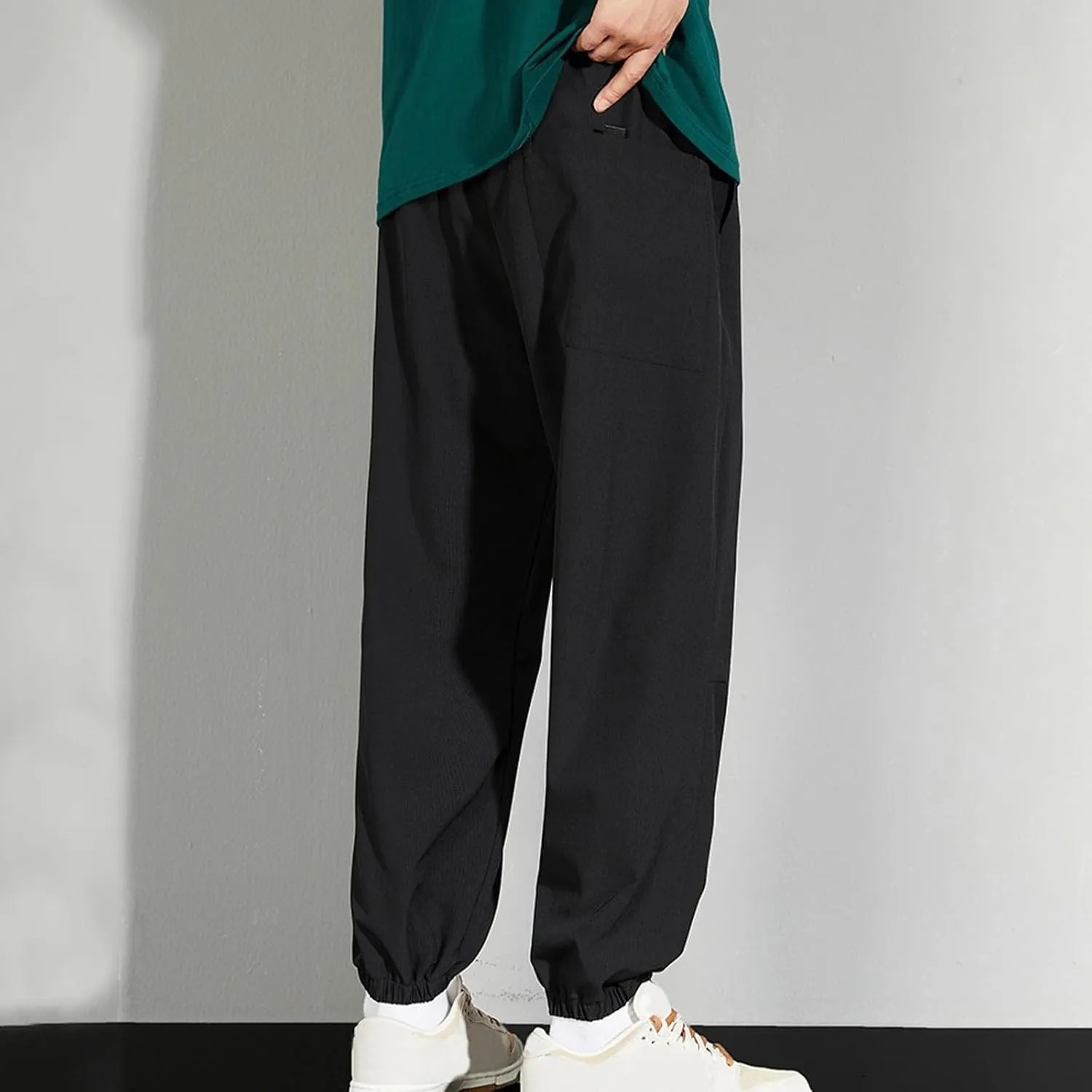 Mens Plus Size Pants Casual Sweatpants Drawstring Tracksuit Bottoms Loose Pant Multi Pockets Trousers Daily Pants M-8XL