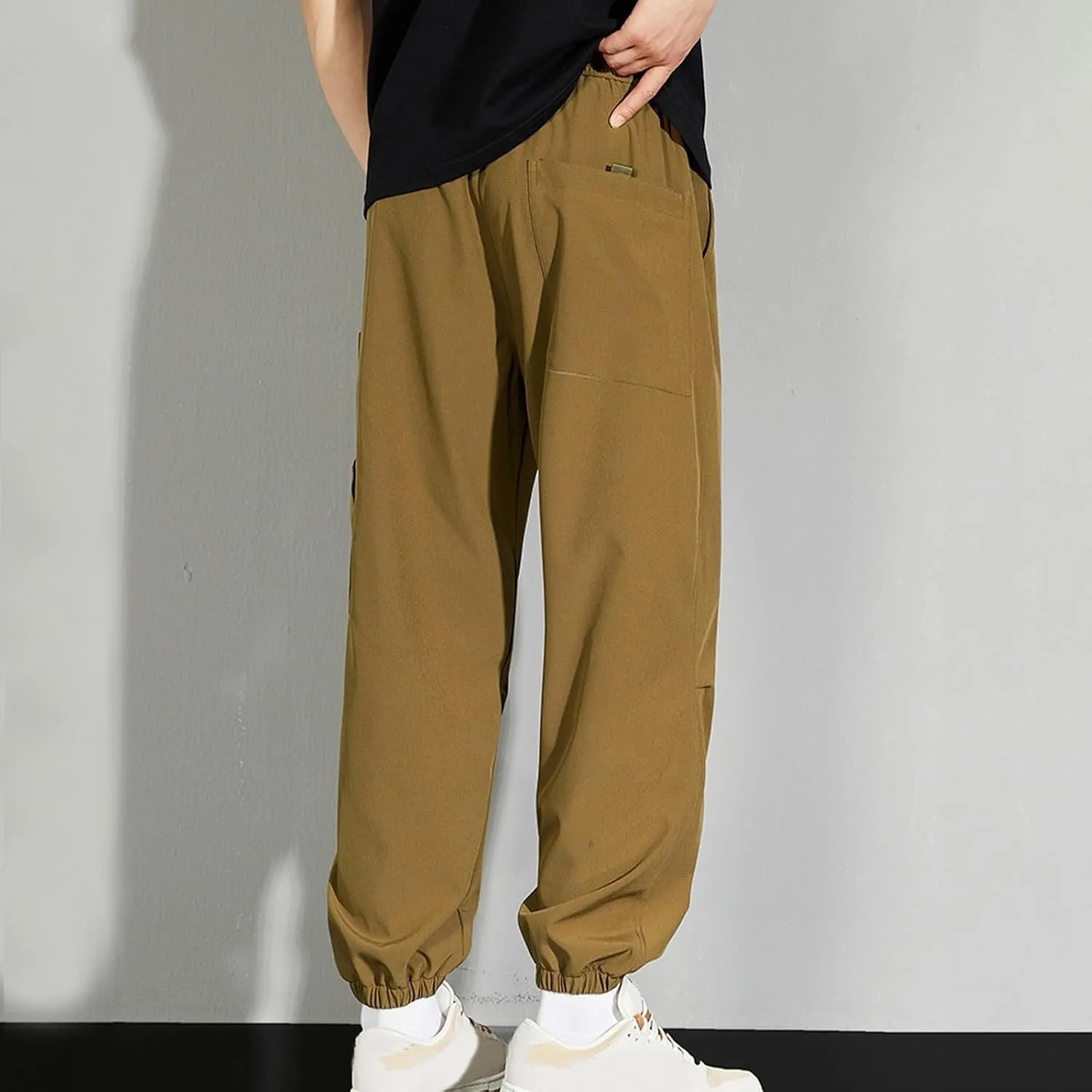 Mens Plus Size Pants Casual Sweatpants Drawstring Tracksuit Bottoms Loose Pant Multi Pockets Trousers Daily Pants M-8XL