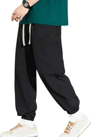Mens Plus Size Pants Casual Sweatpants Drawstring Tracksuit Bottoms Loose Pant Multi Pockets Trousers Daily Pants M-8XL