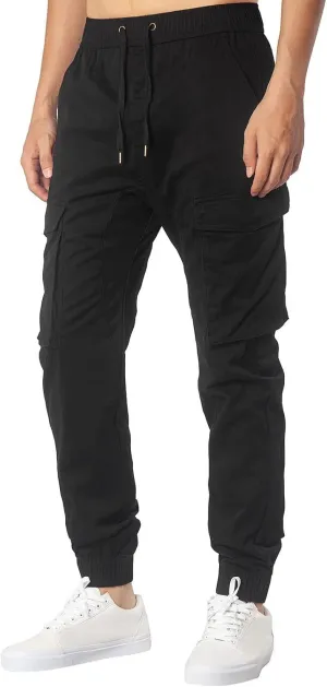 Mens Workout Cargo Sweatpants Drawstring Sports Jogger for Men Workout Sport Work Hiking Pants Men's Athletic Trouser