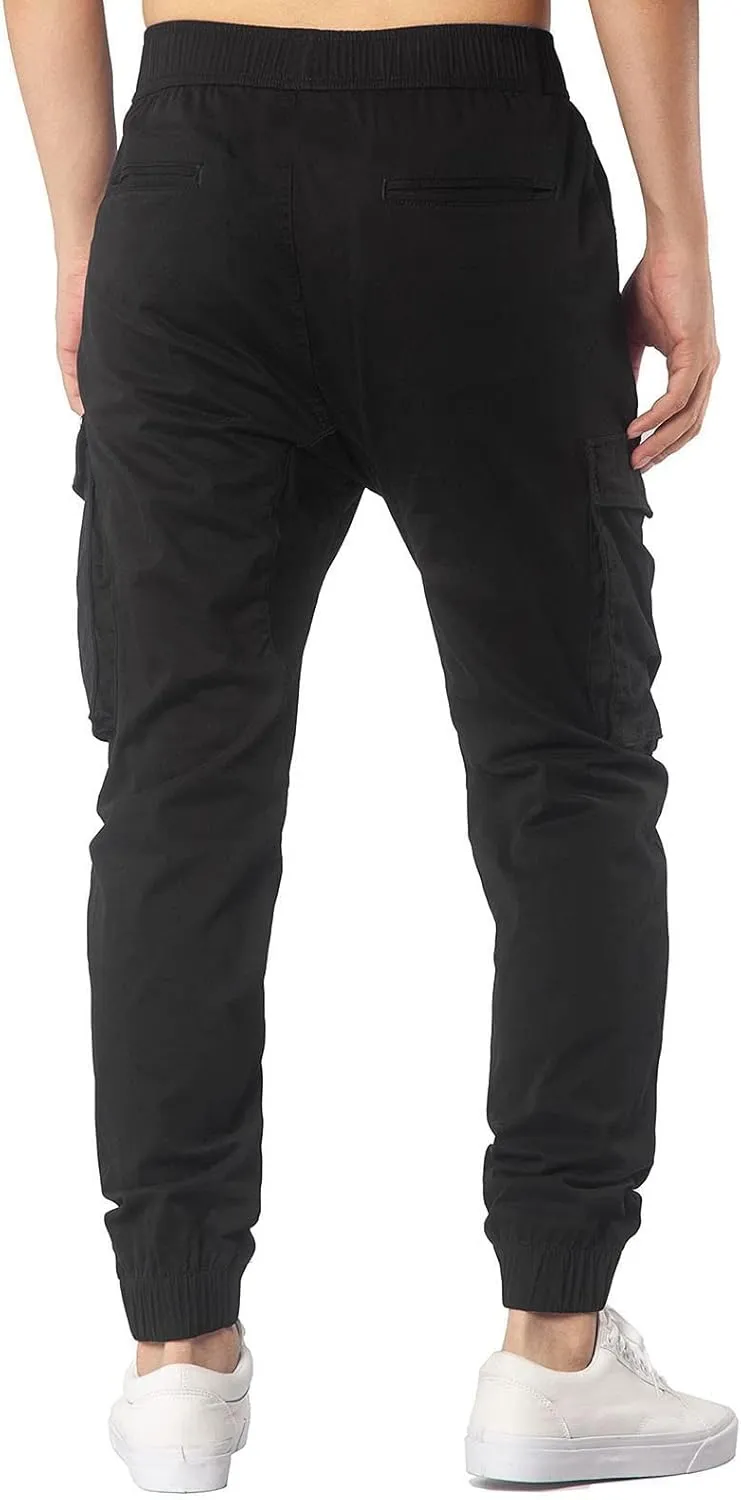 Mens Workout Cargo Sweatpants Drawstring Sports Jogger for Men Workout Sport Work Hiking Pants Men's Athletic Trouser