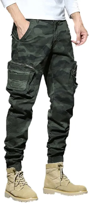 Mens Workout Cargo Sweatpants Sweatpants Zip Pocket Men's Sweatpants with Zipper Pockets Open Bottom Workout Joggers