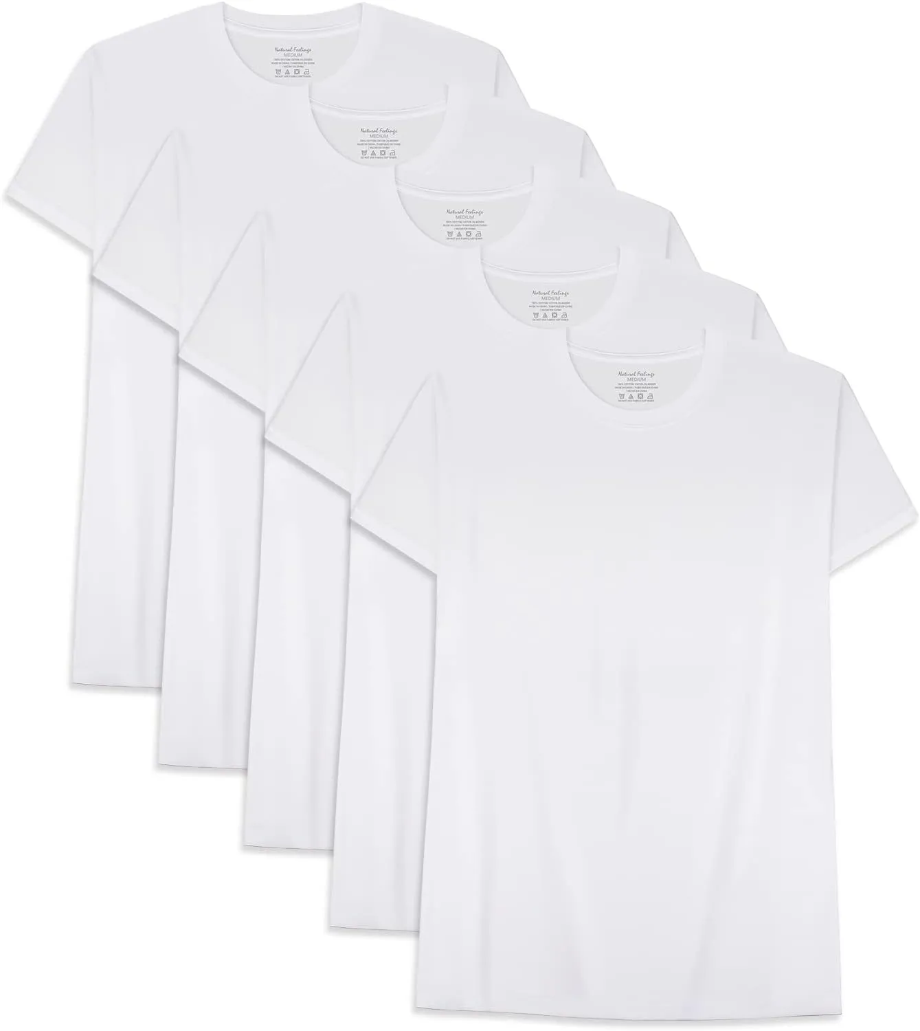 Natural Feelings T-Shirts Mens Undershirts Cotton Mens Shirts Casual Tshirts Shirts for Men Pack Crew & V Neck