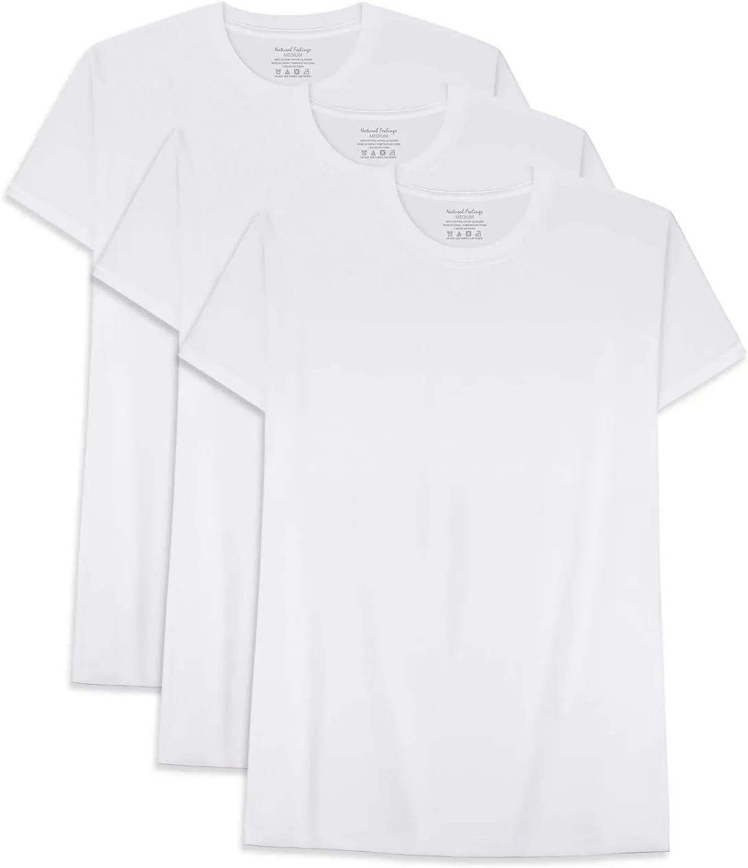 Natural Feelings T-Shirts Mens Undershirts Cotton Mens Shirts Casual Tshirts Shirts for Men Pack Crew & V Neck