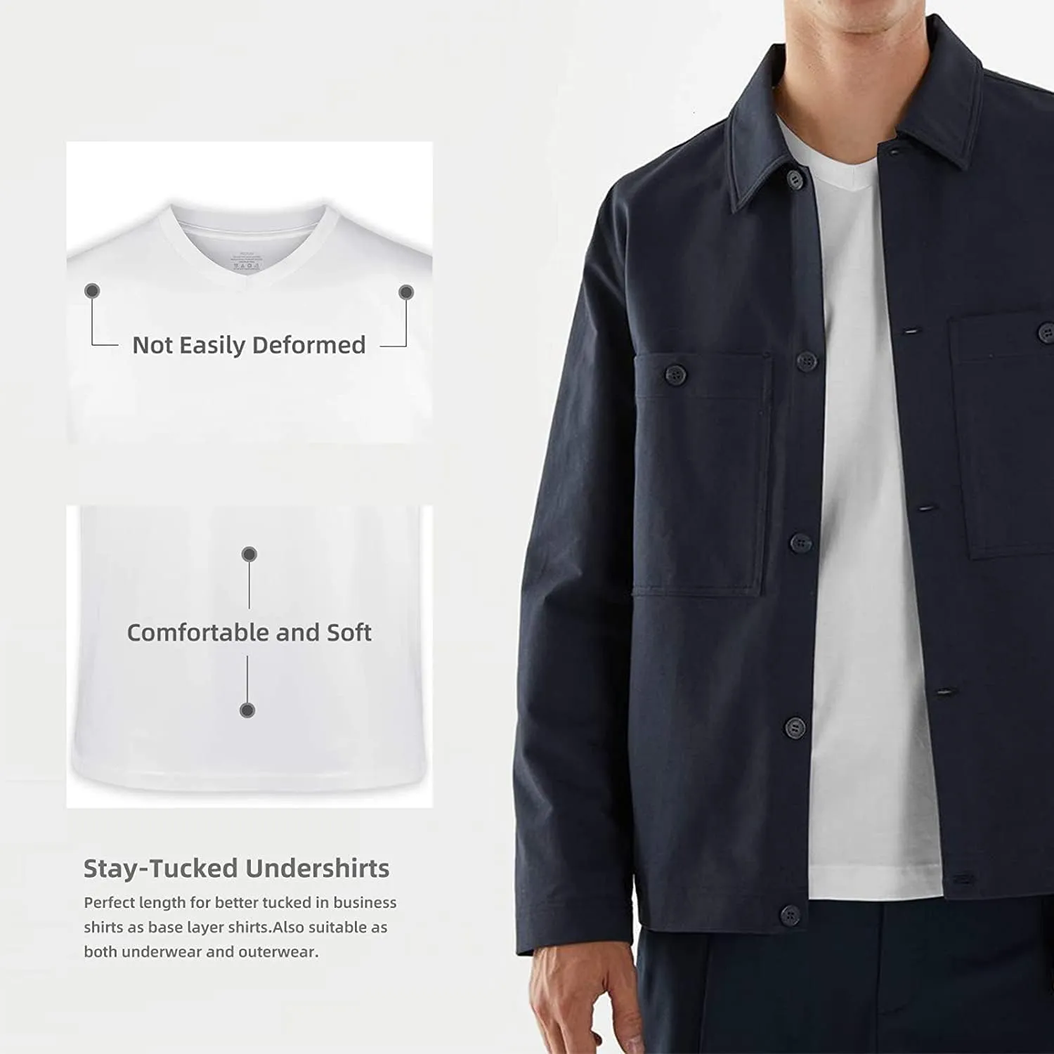 Natural Feelings T-Shirts Mens Undershirts Cotton Mens Shirts Casual Tshirts Shirts for Men Pack Crew & V Neck