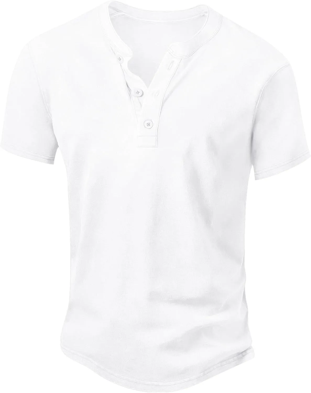 NITAGUT Mens Distressed Henley Shirts Retro Short Sleeve Cotton Tee Shirts Casual Button Down Washed T-Shirts