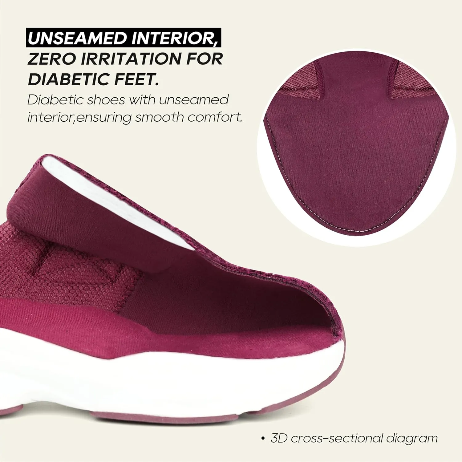 Ortho rest Women Diabetic Shoes with Adjustable Closure Orthopedic Walking Shoes Edema Shoes for Swollen Feet