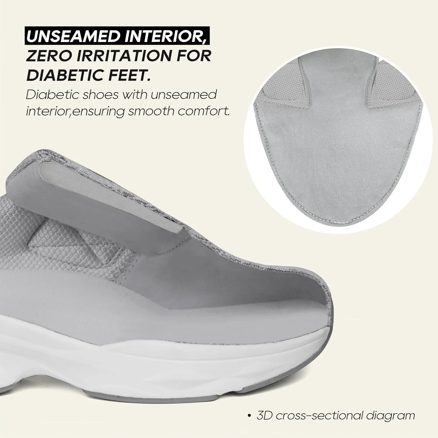 Ortho rest Women Diabetic Shoes with Adjustable Closure Orthopedic Walking Shoes Edema Shoes for Swollen Feet