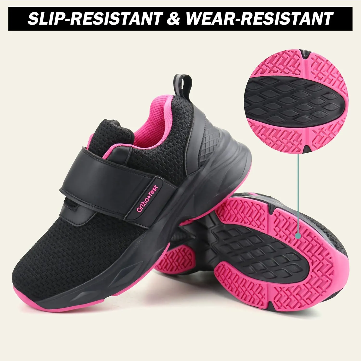 Ortho rest Women Diabetic Shoes with Adjustable Closure Orthopedic Walking Shoes Edema Shoes for Swollen Feet
