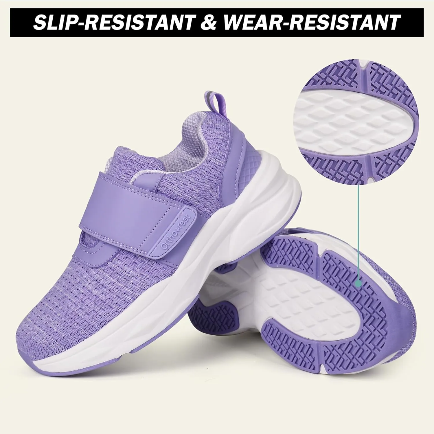 Ortho rest Women Diabetic Shoes with Adjustable Closure Orthopedic Walking Shoes Edema Shoes for Swollen Feet