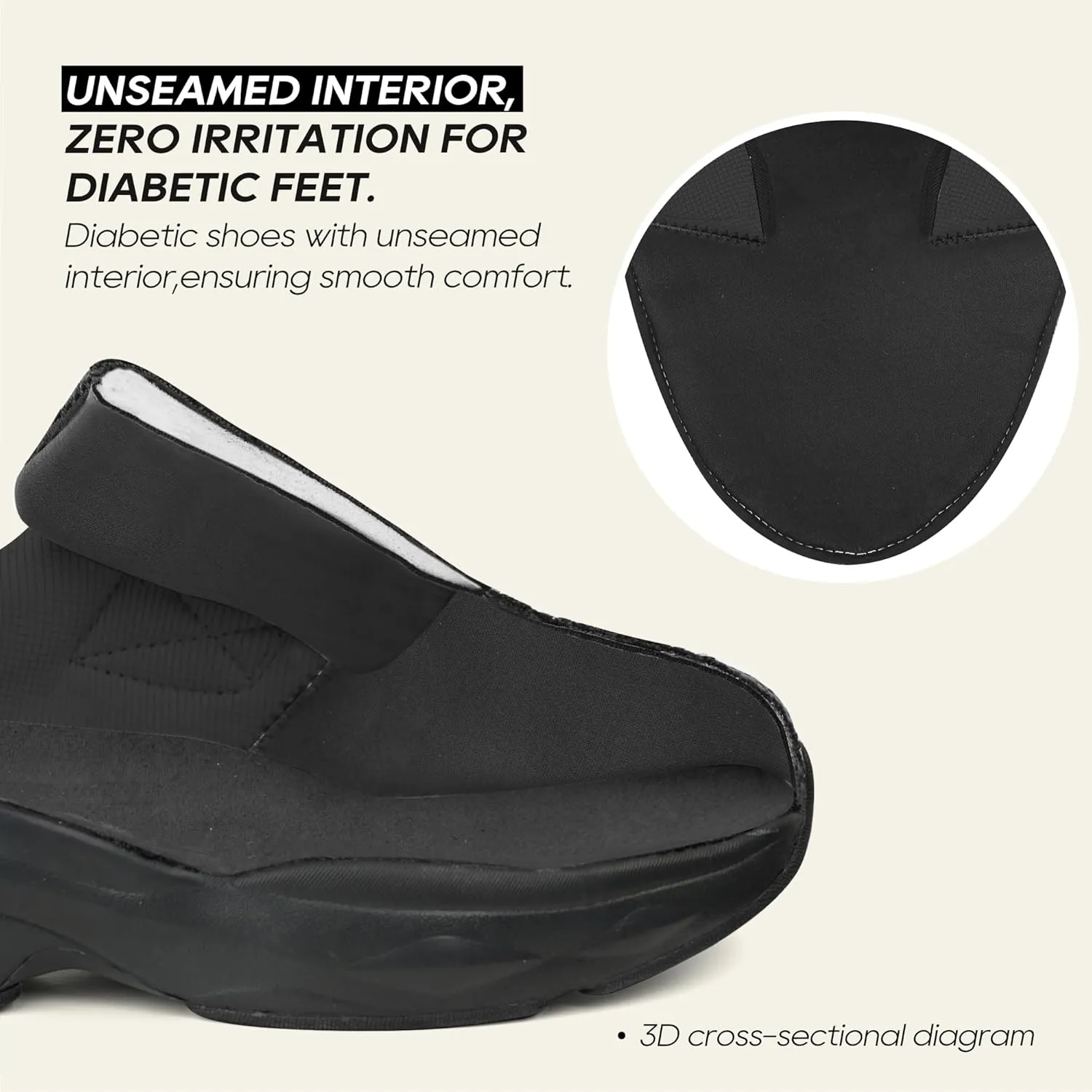 Ortho rest Women Diabetic Shoes with Adjustable Closure Orthopedic Walking Shoes Edema Shoes for Swollen Feet