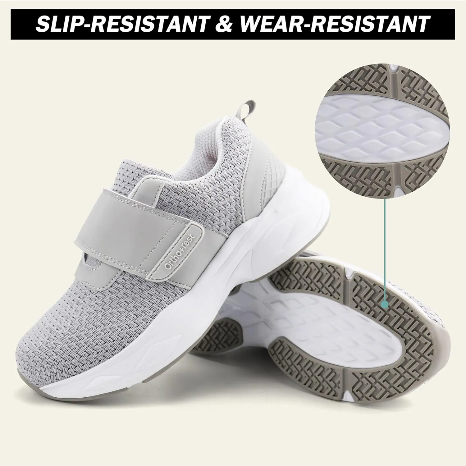 Ortho rest Women Diabetic Shoes with Adjustable Closure Orthopedic Walking Shoes Edema Shoes for Swollen Feet