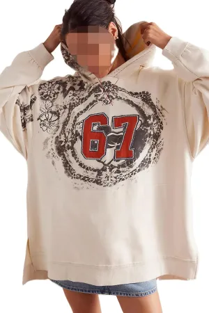 Oversized Jersey Shirts for Women Y2k Number Graphic Tees Long Sleeve Crewneck Shirt Top Vintage Streetwear