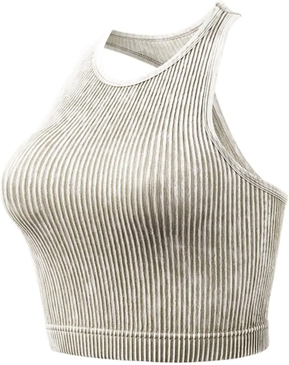 Padded Sports Bras for Women Push Up Seamless Gathering Sexy Back Underwear Running Quick Dry with Vertical Stripes