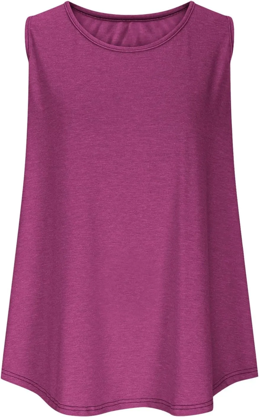 Plus Size Loose Tank Tops for Women Sleeveless Summer Shirts Ladies Solid Color Casual Tunics Top Oversized Tees