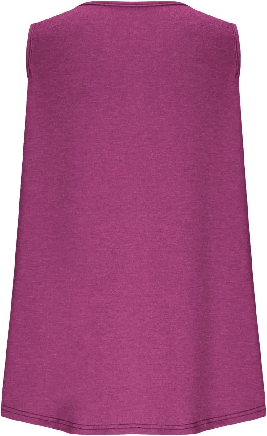 Plus Size Loose Tank Tops for Women Sleeveless Summer Shirts Ladies Solid Color Casual Tunics Top Oversized Tees