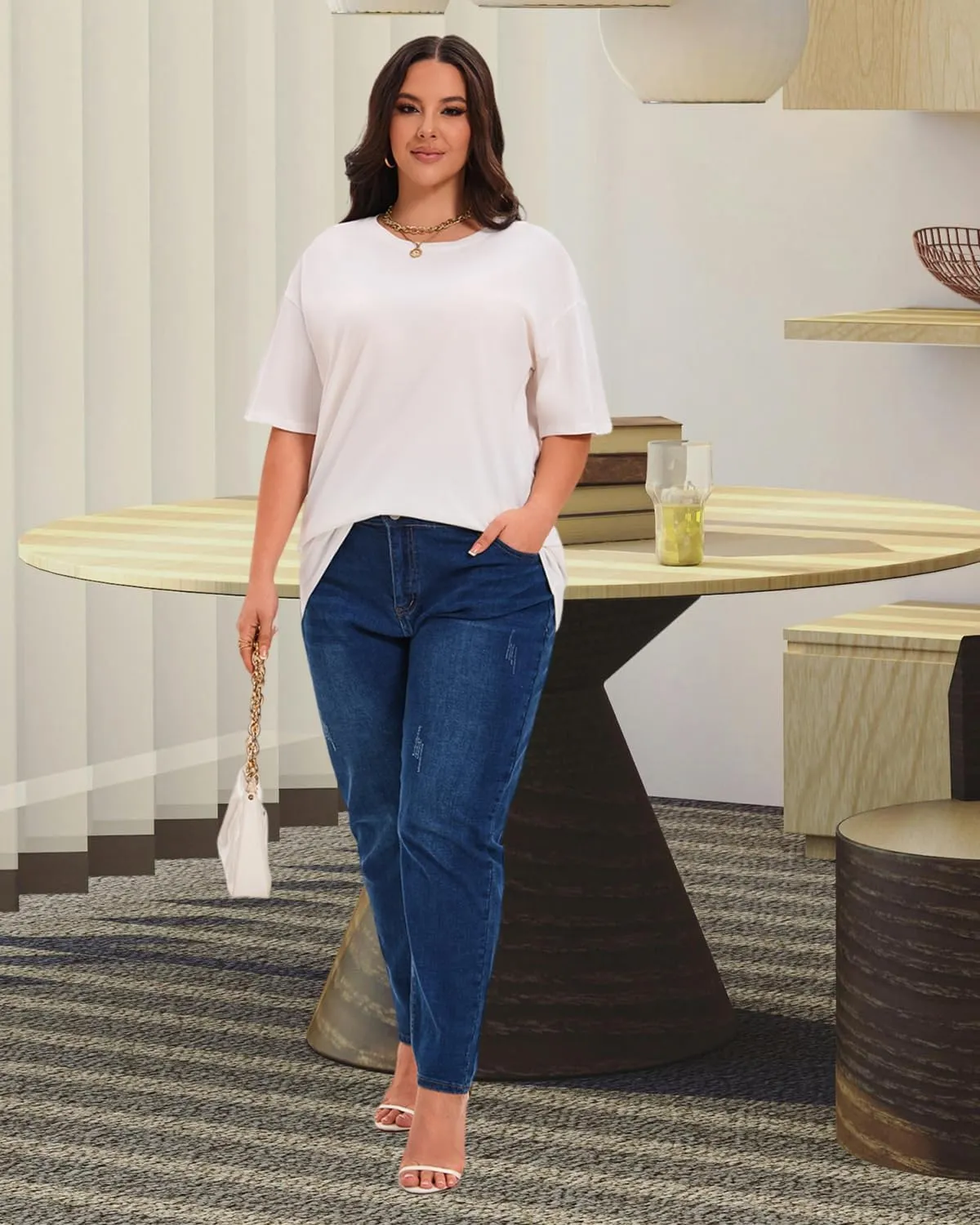 Plus Size T Shirts for Women Oversized Short Sleeve Tops Summer Tee Loose Crew Neck Tunic Casual