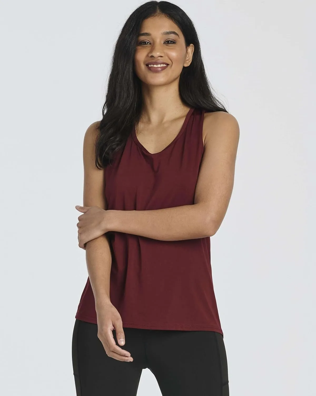 Real Essentials 5 Pack: Women's Crossback Keyhole Open Back Workout Tank Top Dry-Fit Sleeveless Yoga Gym (Available in Plus)