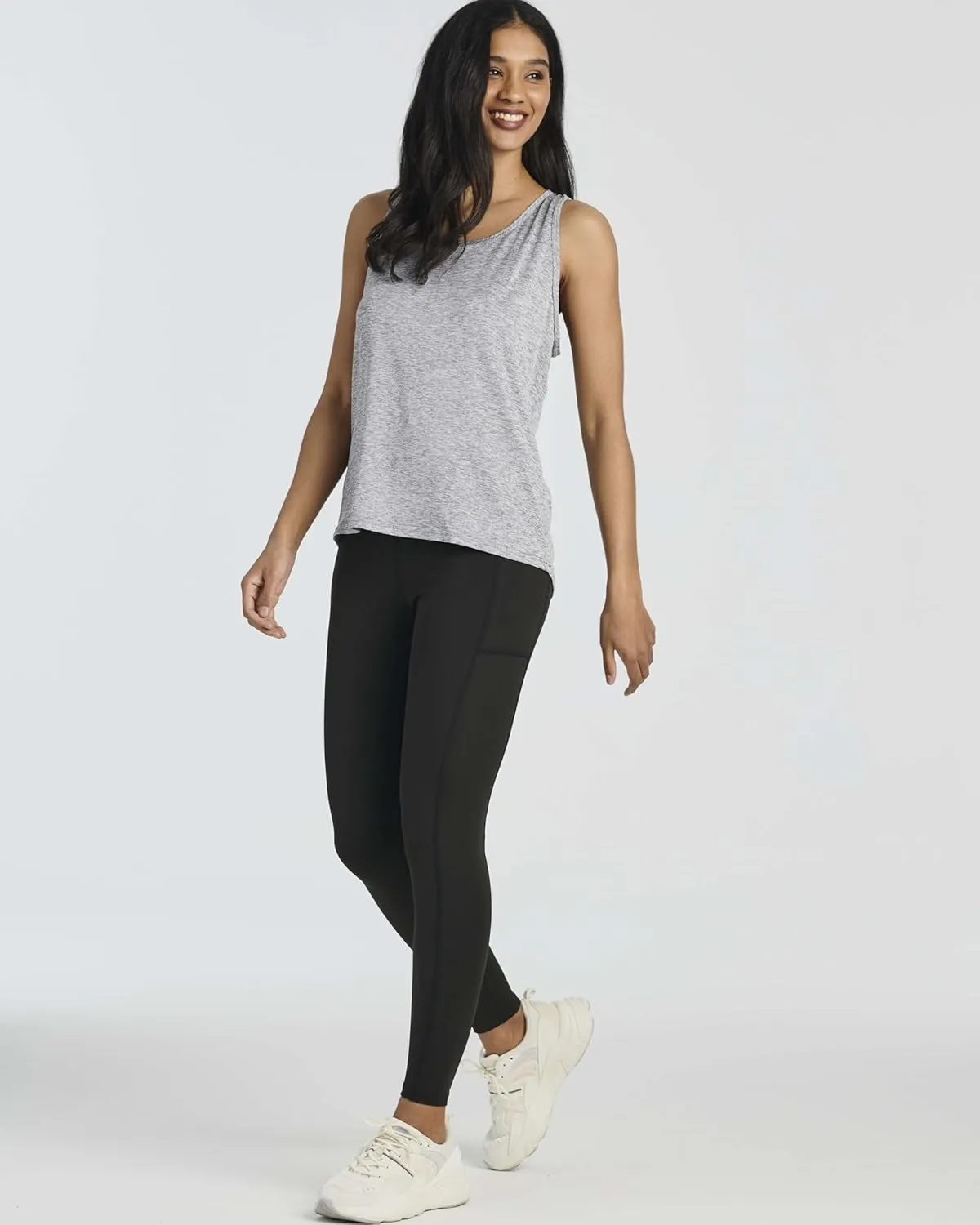 Real Essentials 5 Pack: Women's Crossback Keyhole Open Back Workout Tank Top Dry-Fit Sleeveless Yoga Gym (Available in Plus)