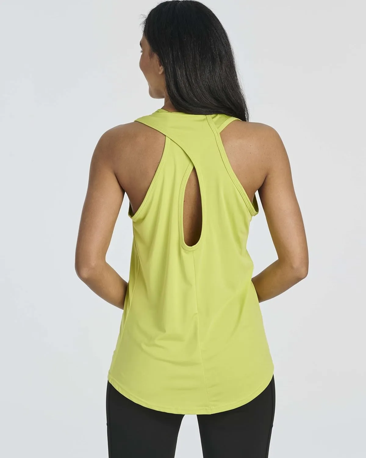 Real Essentials 5 Pack: Women's Crossback Keyhole Open Back Workout Tank Top Dry-Fit Sleeveless Yoga Gym (Available in Plus)