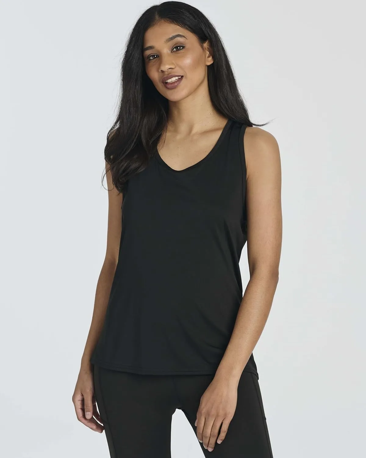 Real Essentials 5 Pack: Women's Crossback Keyhole Open Back Workout Tank Top Dry-Fit Sleeveless Yoga Gym (Available in Plus)