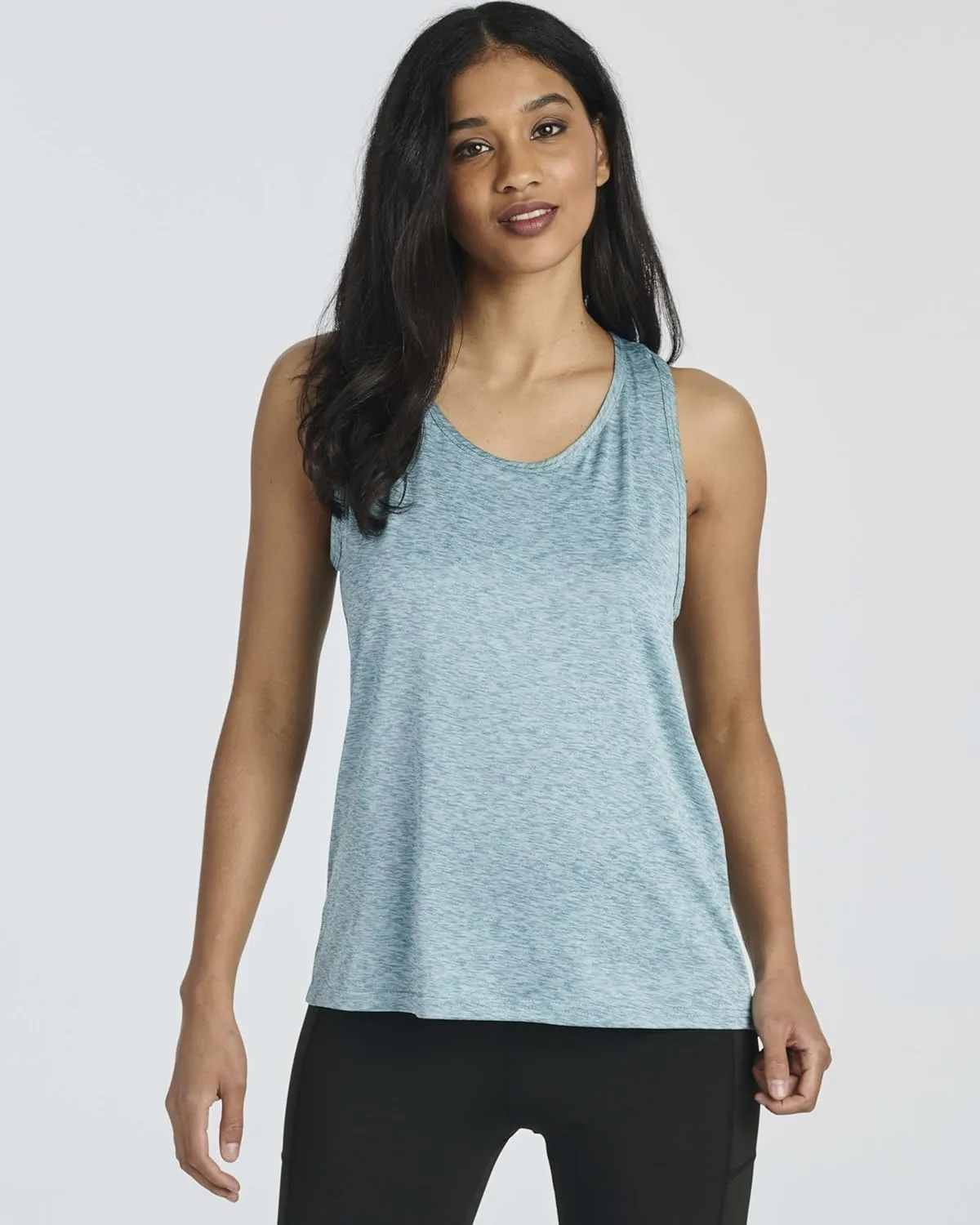 Real Essentials 5 Pack: Women's Crossback Keyhole Open Back Workout Tank Top Dry-Fit Sleeveless Yoga Gym (Available in Plus)