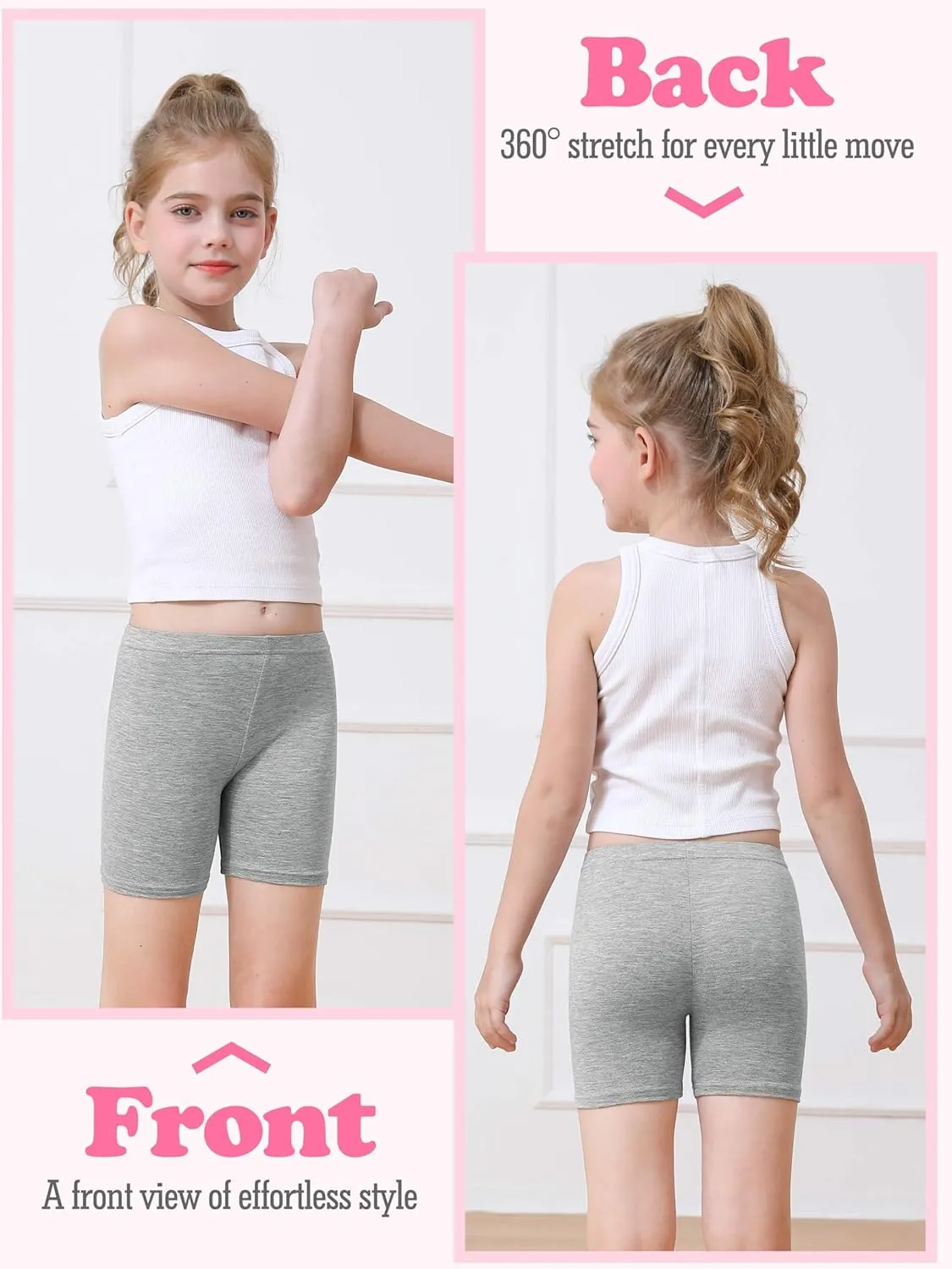 Resinta 10 Pack Girls Bike Shorts Cartwheel Under Dress Dance Shorts for Toddler Girls Kids Multicolor