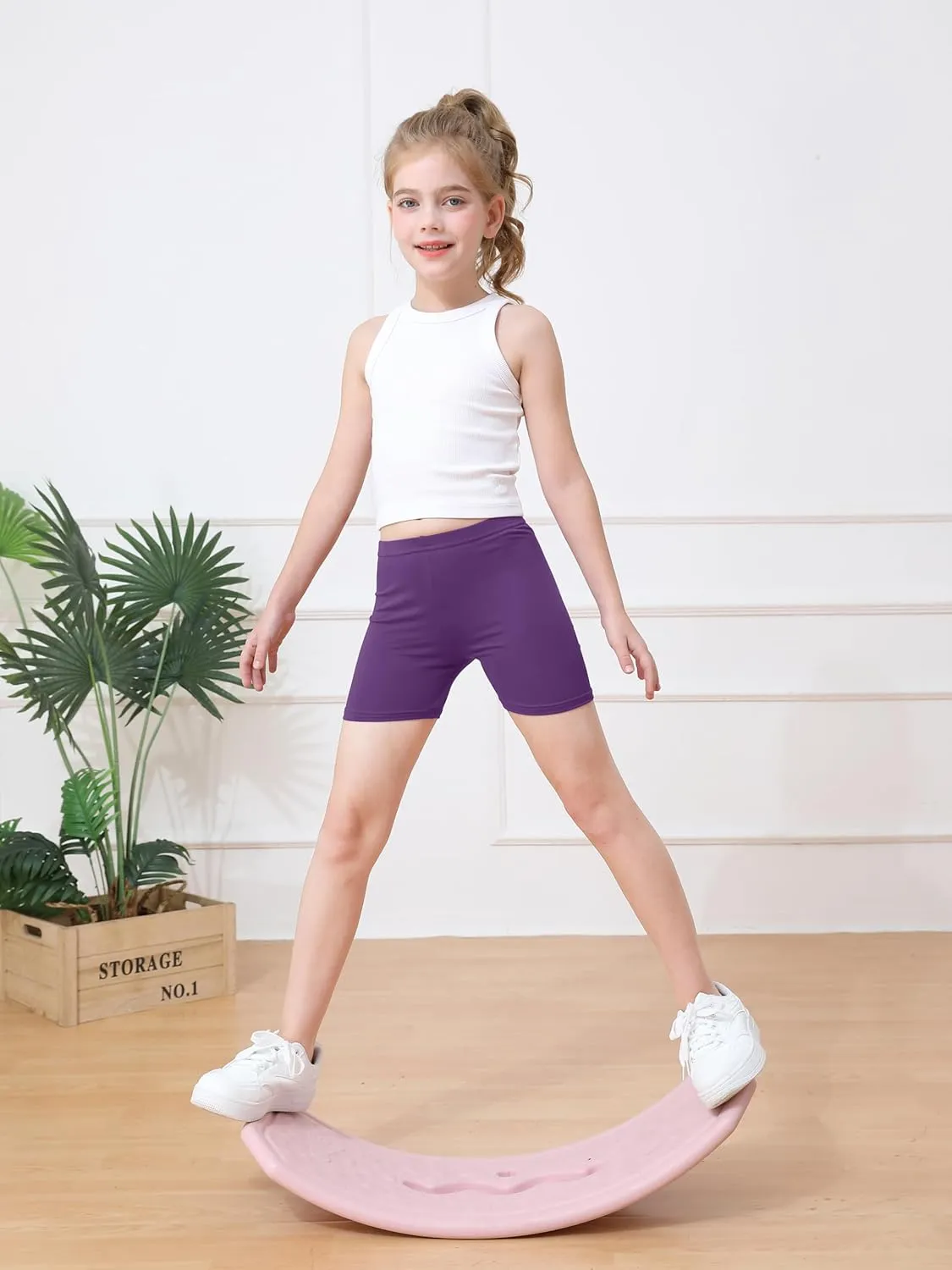 Resinta 10 Pack Girls Bike Shorts Cartwheel Under Dress Dance Shorts for Toddler Girls Kids Multicolor