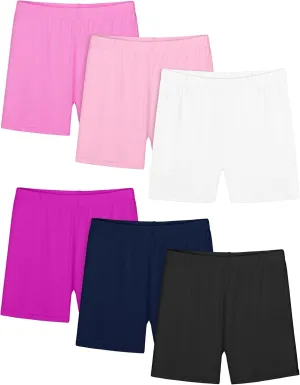 Resinta 6 Pack Girls Bike Shorts Cartwheel Shorts for Girls Toddler Under Dress Dance Short Kids Biker Shorts Multicolor