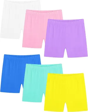 Resinta 6 Pack Girls Bike Shorts Cartwheel Shorts for Girls Toddler Under Dress Dance Short Kids Biker Shorts Multicolor