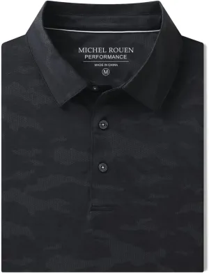 Rouen Polo Shirts for Men Moisture Wicking Quick Dry Lightweight Jacquard Performance Polo Shirts Casual Collared Golf Shirts