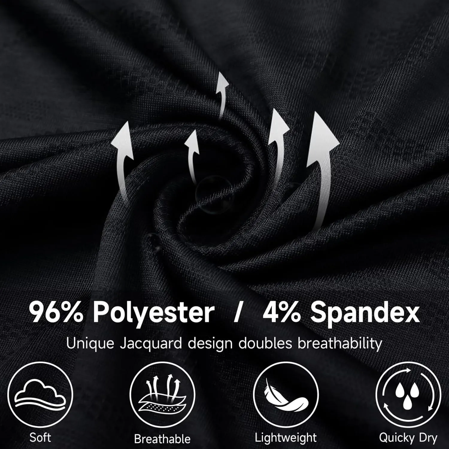 Rouen Polo Shirts for Men Moisture Wicking Quick Dry Lightweight Jacquard Performance Polo Shirts Casual Collared Golf Shirts