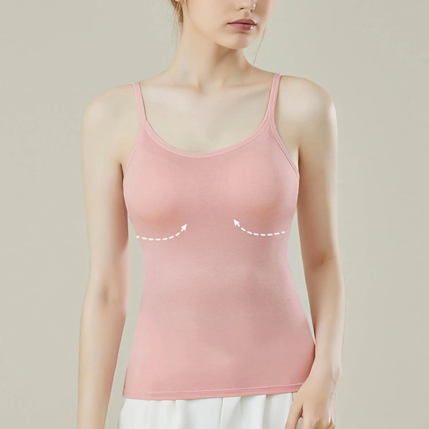 Sexy Shelf Bra Cami Tops for Women Spaghetti Strap Yoge Camisoles Slim Fitness Summer Basic Tees Sleeveless Shirts