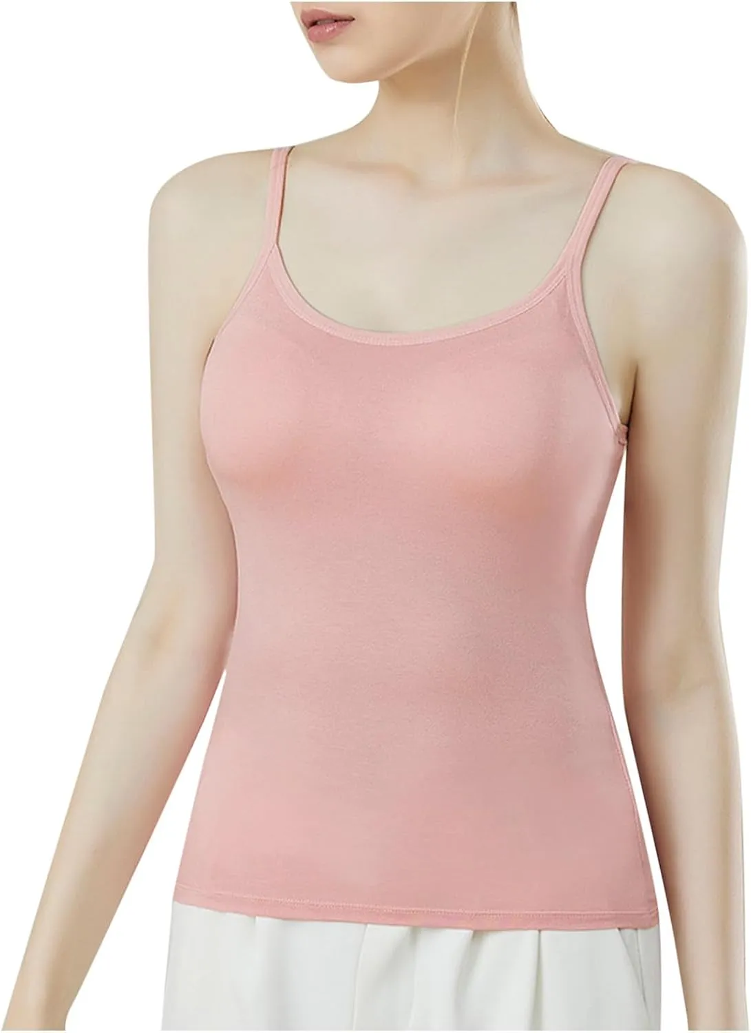 Sexy Shelf Bra Cami Tops for Women Spaghetti Strap Yoge Camisoles Slim Fitness Summer Basic Tees Sleeveless Shirts
