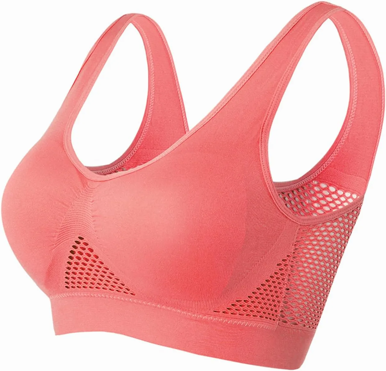 Sports Bra 4 PC for Women Seamless Uplift Air Bra Cotton High Impact Mesh Breathable Quick Dry Activity Workout Bra