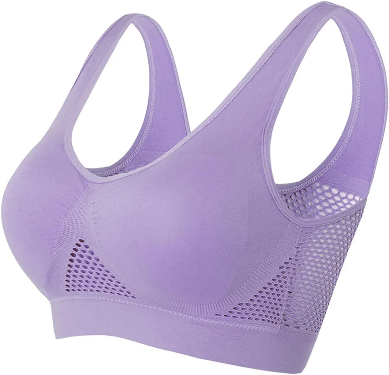 Sports Bra 4 PC for Women Seamless Uplift Air Bra Cotton High Impact Mesh Breathable Quick Dry Activity Workout Bra
