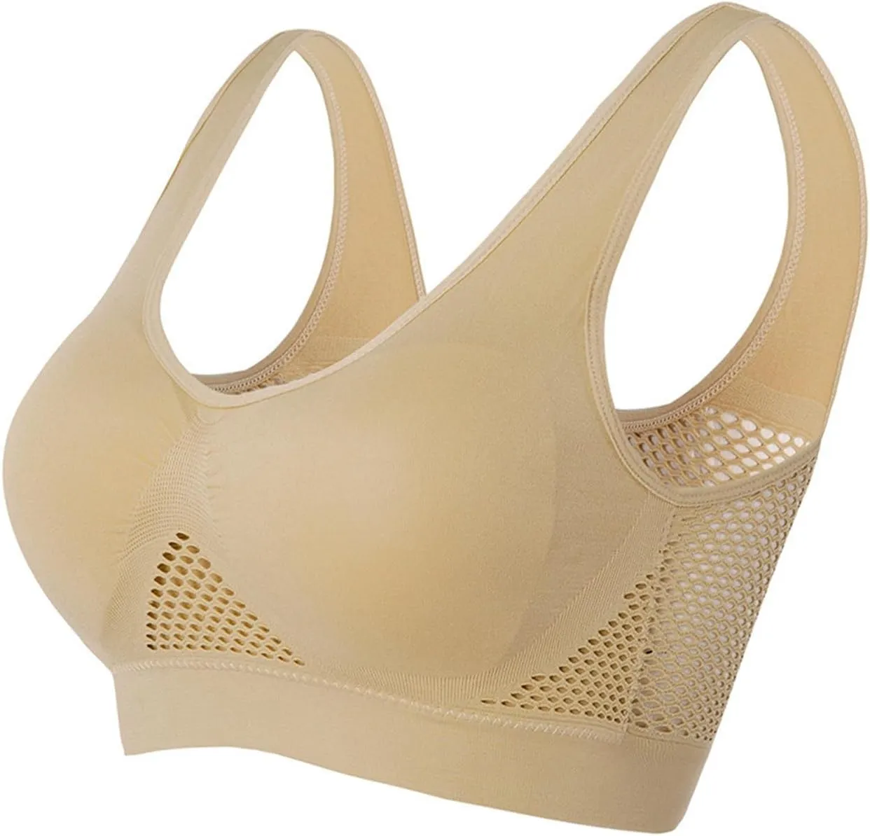 Sports Bra 4 PC for Women Seamless Uplift Air Bra Cotton High Impact Mesh Breathable Quick Dry Activity Workout Bra
